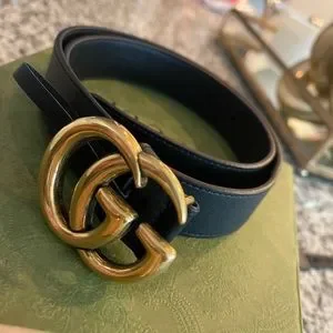 Gucci | Accessories | Black Leather Double G Gucci Belt Size  display picture 1